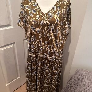 Lane Bryant Floral Satin Maxi Dress- Size 20